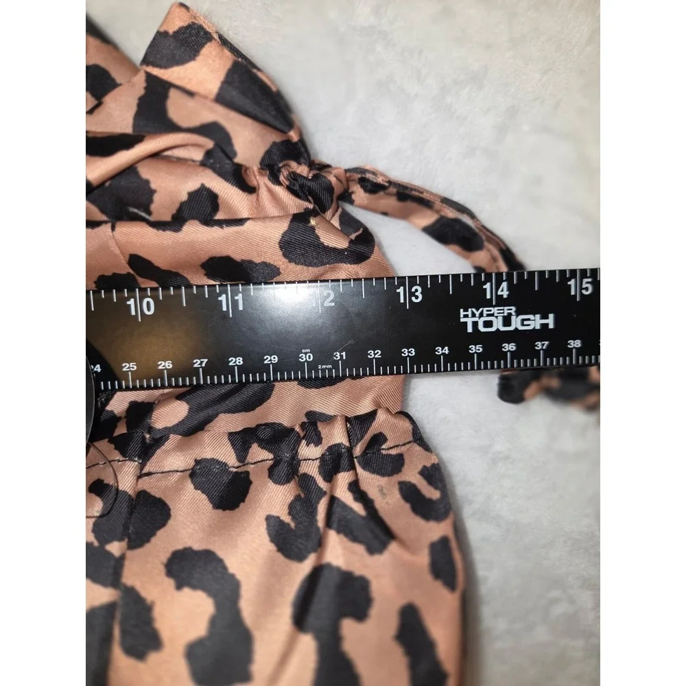 Lunih Leopard Print Cosmetic Bag w/ Handles, Drawstring Closure 067